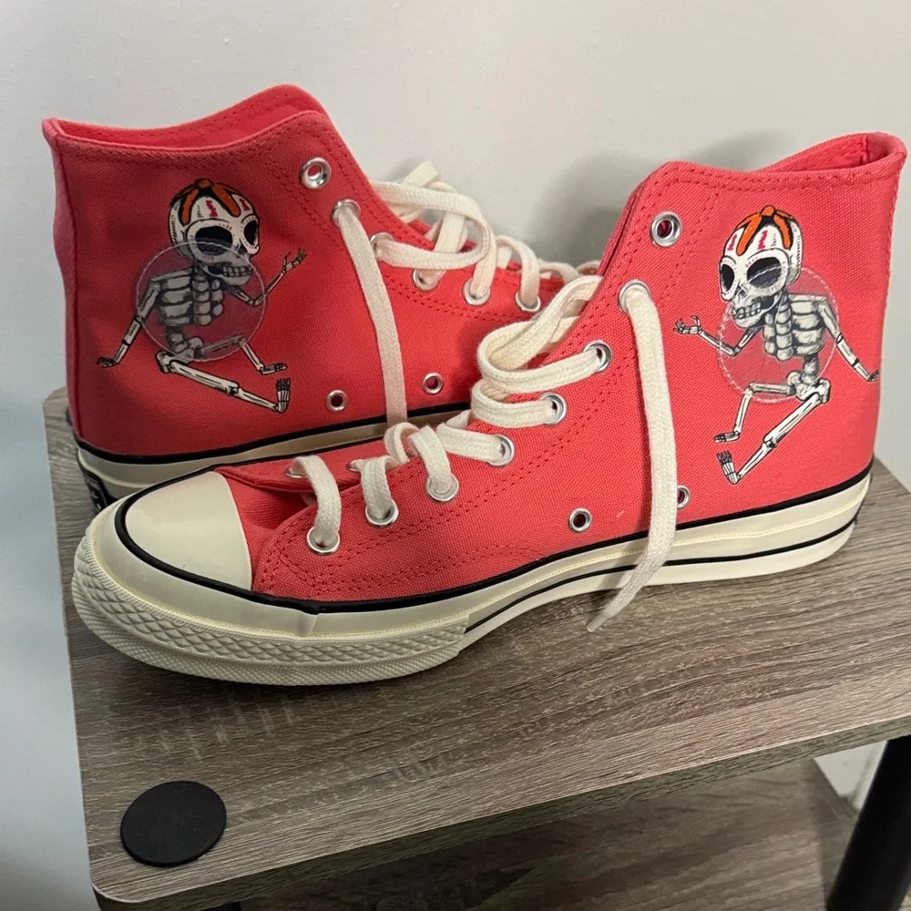 Converse Chuck 70 Pink High Top Sneakers Dia de los Muertos US Men’s 9.5